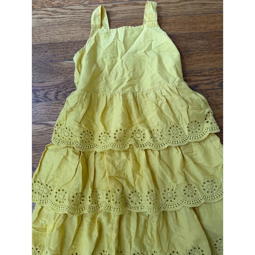 Old Navy Girls' Yellow Eyelet Dress Size 6-7